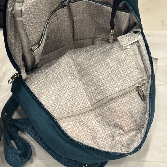 Travelon Anti-Theft Essentials Backpack Teal Peacock RFID Pockets LED Travel bag - Picture 15 of 16